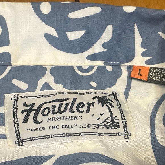 Howler Brothers Monoloha “Bone Idols” Button Up Shirt Size Large - Picture 7 of 16